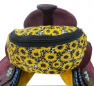 Showman Pony Nylon Sunflowers And Cheetah Print Insulated Pommel / Horn Bag