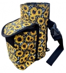 Showman Sunflowers And Cheetah Print Water Bottle/Drink Carrier With Front Pocket