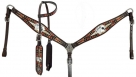 Showman Royal Flush One Ear Headstall, Breast Collar, Reins Set