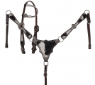 Showman Starlight Hide One Ear Headstall and Breastcollar Set