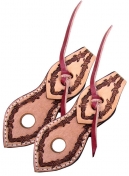 Showman Barbwire Tooled Leather Slobber Straps