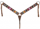 Tough-1 Serape Breast Collar with Turquoise Conchos