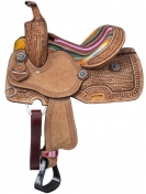 Tough-1 Serape Youth Barrel Saddle - 12 inch, 13 inch