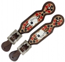 Showman Ladies Royal Flush Painted Leather Spur Straps - Pair