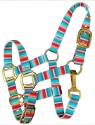 Showman Pony Nylon Serape Stripes Adjustable Halter