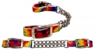 Showman Rainbow Tie Dye Double Chain Nylon Curb Strap