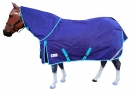 Pro-Trainer 1200 Denier Reflective Waterproof Turnout Sheet with Detachable Neck Cover - Navy/Teal