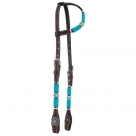 Circle Y Turquoise Roundup One Ear Headstall With Copper Conchos