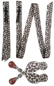 Showman Leopard Print Tie Strap, Off Billet And Spur Strap Set