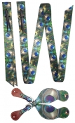 Showman Peacock Print Tie Strap, Off Billet And Spur Strap Set