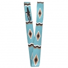 Showman Nylon Tie Strap With Turquoise And Gold Diamond Design