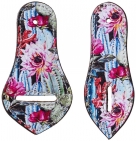 Tough-1 Flowering Cactus Overlay Tie Strap And Off-Side Cinch Holders Set
