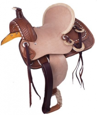 #15812: 12 Double T Youth/Pony Embroidered Star Barrel Saddle