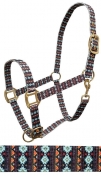 Rugged Ride Printed Nylon Halter - Turquoise Aztec