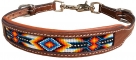 Rugged Ride Padded Wither Strap With Beaded Inlay - Southwest Aztec