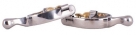 Showman Youth Stainless Steel Humane Spurs With Gold Ends