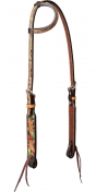 Weaver Turquoise Cross Cactus Tooled One Ear Headstall